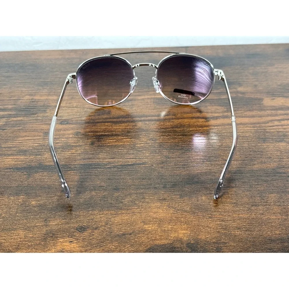 Bolle OVA 12590 Sunglasses Shiny Silver‎ TNS Gradient Pink Lens Mens Small Round